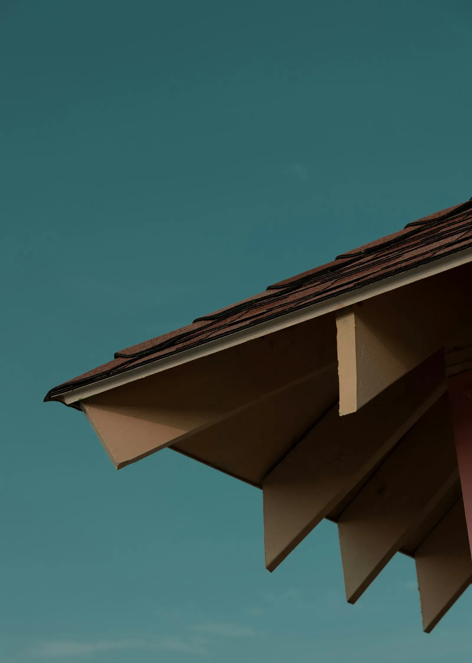Roof overhang and underside of a residential home's eaves